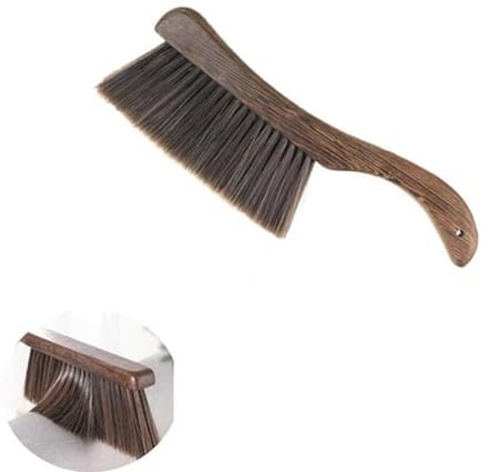 Handbezemborstel met gebogen houten handvat | Zachte haren voor efficiënt schoonmaken
