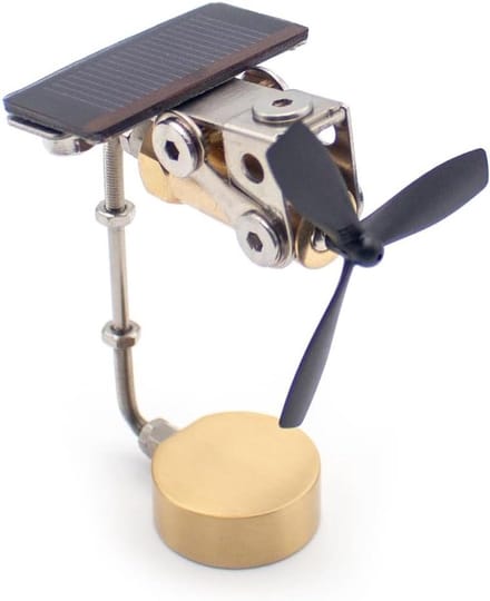 Toplionace Car Solar Windmill Metal Mechanical Brass DIY Mounted Windmill Solar Model Creative Science Education Demonstration Model