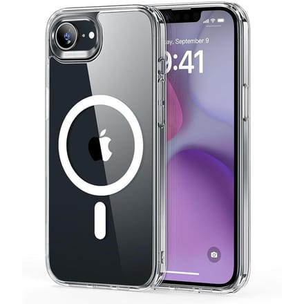 Coque de protection magnétique sans fil Magsafe pour iPhone 16e, étui transparent antichoc pour iPhone 16e For iPhone 16E gray
