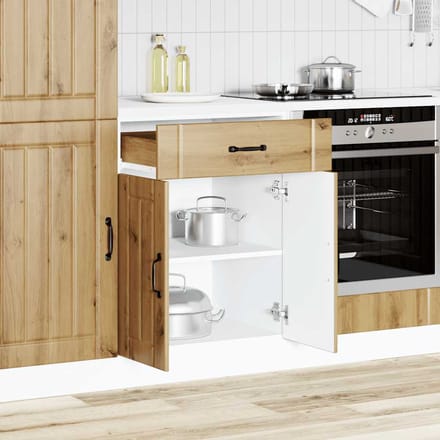 vidaXL - Onderkast - Lucca - bewerkt - hout - artisanaal - eikenkleur