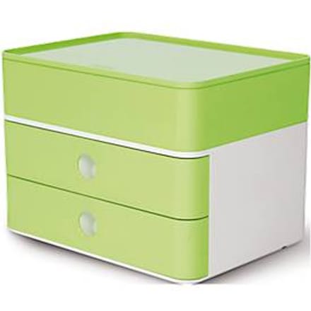 Ladebox HAN Allison Smart-Box Plus, 2 laden met scheidingswanden, Benodigdhedendoos, stapelbaar, ABS-kunststof, groen