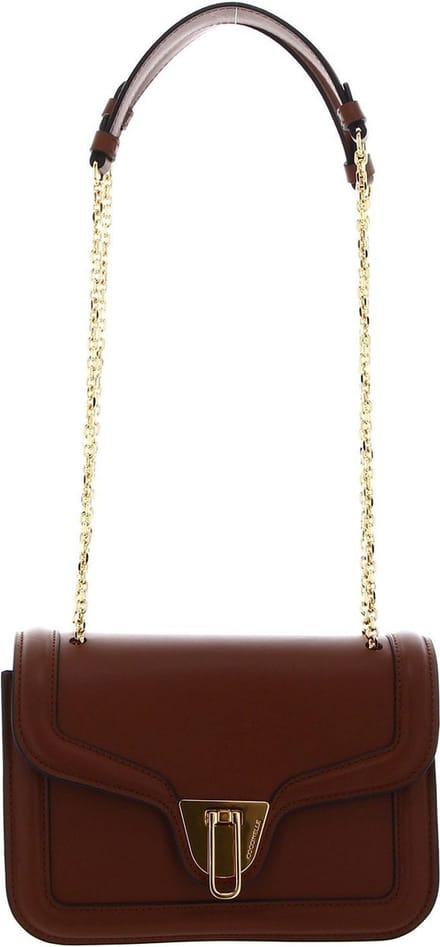 COCCINELLE Leren Schoudertas Avondtas Marvin Twist Handbag Brule Terracotta