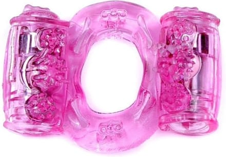Pierścień-Vibrating CockRing Double Pink