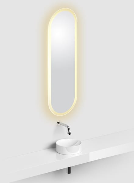 Clou Look at Me spiegel 90x28cm LED-verlichting Ovaal satijnrand Glas