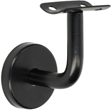 Trapleuninghouder - Zwart - Rond - Leuninghouder - RVS - Holle Zadel