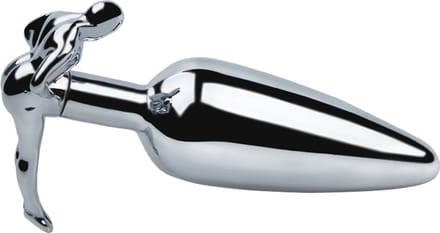 Fixxx - Lange RVS Buttplug met Handvat in de vorm van een mens