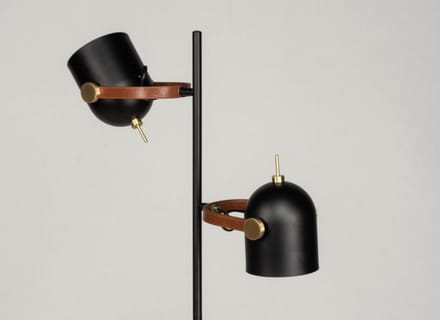 Lumidora Vloerlamp 73244 - LOGAN - 2 Lichts - E14 - Zwart - Goud - Metaal