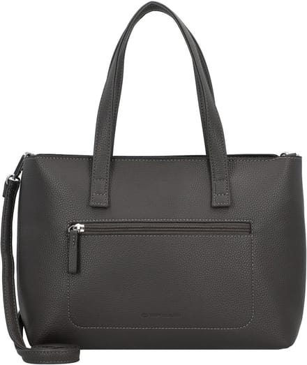 TOM TAILOR Schoudertas Handtas Elis Zip Shopper Dark Grey Donkergrijs