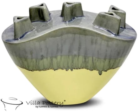 Reactief Grijs Geel vaas Chimney D30 x B21 x H33