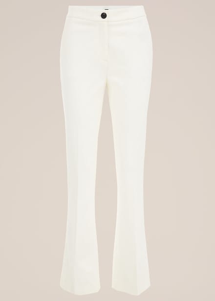 WE Fashion Dames Slim fit flared pantalon met stretch
