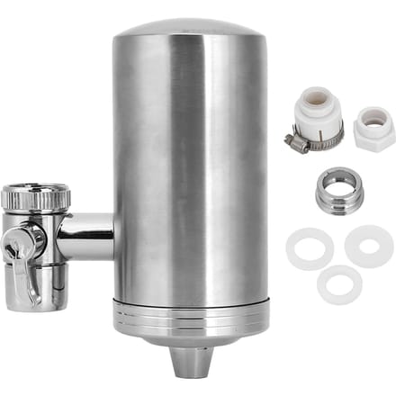 Waterfilter voor kraanmontage RVS Huishoudelijk Keukenaanrechtkraan Zuiveraar voor het verminderen van chloor gray