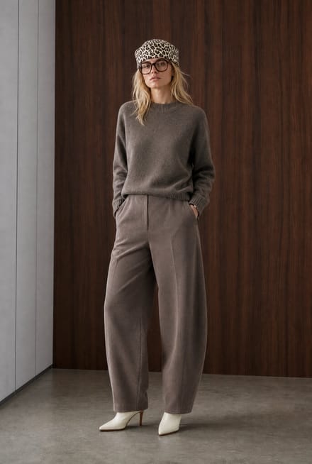 Velvety wool blend pullover | Toupe - Toupe / S