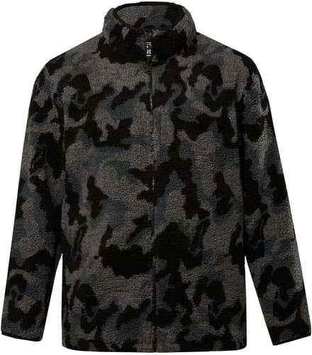 STHUGE - Heren - Teddyjas camouflage opstaande kraag - Zwart - Maat 3XL