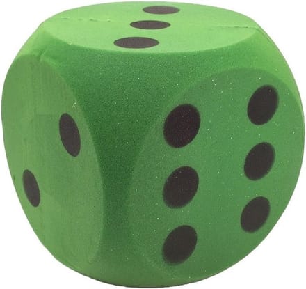 Sinterklaasspel grote foam dobbelsteen groen 16 x 16 cm