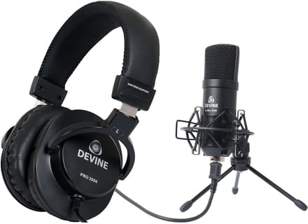 Audiobundel - incl. hoofdtelefoon, USB-microfoon en statief - Zwart