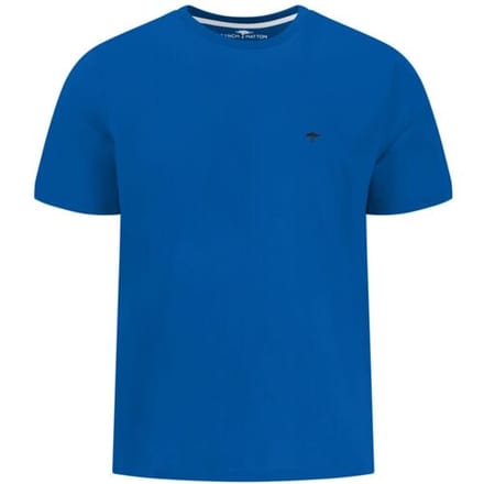 Fynch-Hatton T-Shirt Solid Color Crew Neck Subtle Logo Strong Blue / male