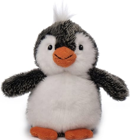 Inware pluche pinguin knuffeldier - grijs/wit - staand - 13 cm