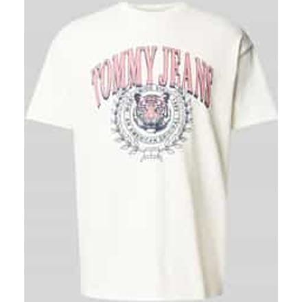 T-shirt van katoen met motiefprint, model 'VARSITY TIGER'