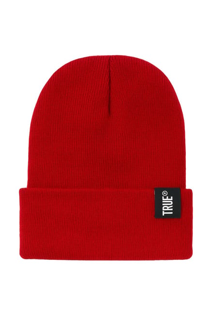 TRUE beanie - Rode Unisex Wintermuts - Warm & Winddicht - Katoen/Acryl - Comfortabele gebreide muts