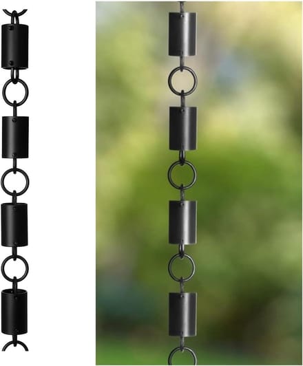 Regenketting - Waterafvoer Ketting - Functionele Decoratie - Verstelbare Lengte - 1 Meter - Zwart