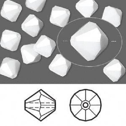 Swarovski Elements, Bicone (5328), 8mm, chalkwhite. Per 24 stuks