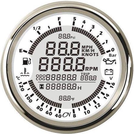CN wit 6 in 1 Motorinstrument met chromen Ring