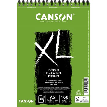 Tekenpapier Canson XL Drawing 30vel 160gr A5 wit