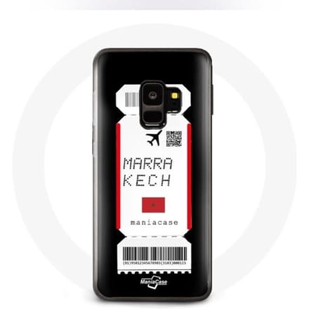 Coque - Samsung - Galaxy S9 - Souple - Noir - Billet d'avion Marrakech Maroc