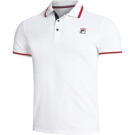Fila Core Button Piro Polo Heren-Wit,Rood