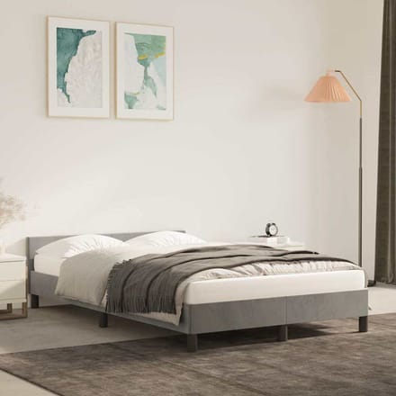 vidaXL - Bedframe - zonder - matras - 120x200 - cm - fluweel - lichtgrijs