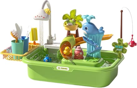 Kindertafel - Waterspeelgoed - Buiten spelen - Met pomp - 54 x 34 x 29 cm - Groen