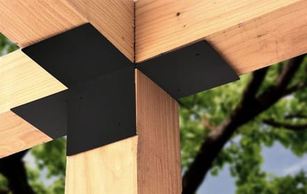Wovar Pergola Hoekverbinding Zwart voor 9 x 9 cm balken | Per Stuk