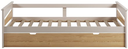 Vente-unique Bedframe hout beige, natuurlijk licht 90 x 190 cm
