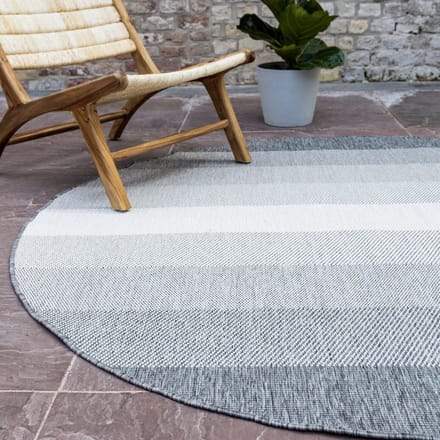 Rond Buitenkleed Boa - Grijs/Wit - Dubbelzijdig - EVA Interior - Rond 200 Ø - (L)