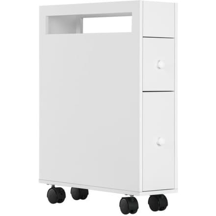 Armoire de toilette - MUVOE - 2 tiroirs - Blanc - MDF laqué - 16x49,5x66 cm blanc