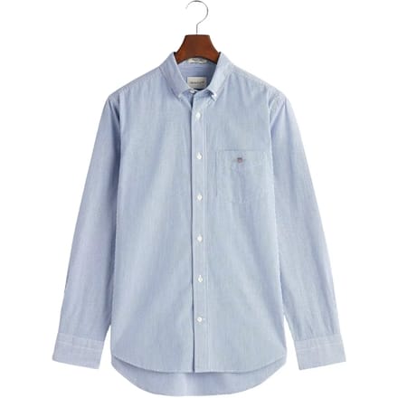 Gant Overhemd Poplin Banker Stripe Button Down College Blue / male