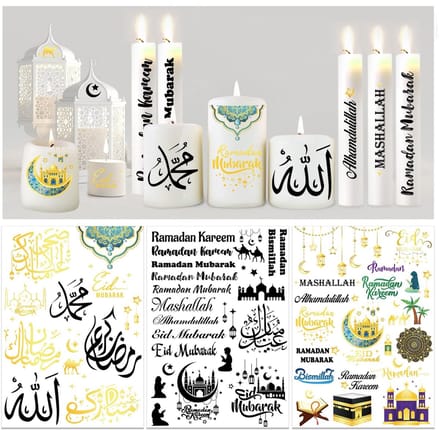 Eid Kaarsentattoos Set van 6 voor Ramadan Decoratie