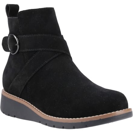 Hush Puppies Lyra Dames Zwarte Suède Winter Enkellaarzen