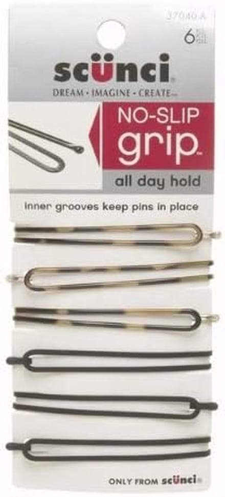 Set van 6 Antislip Ovale Haarspelden met Grip in Diverse Kleuren