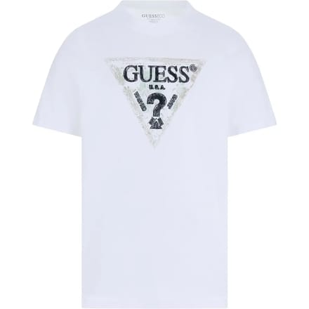 GUESS Ss Cn  Triangle Pure White Taglia: XS | Magliette basic Outlet | Uomo | Bianco
