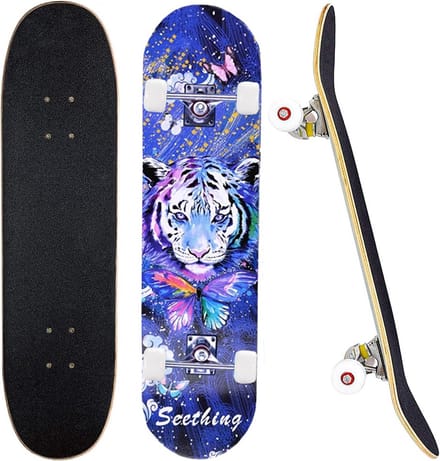 Compleet Skateboard 31" x 8" voor Beginners en Tieners - 7 Laags Esdoorn Deck met Double Kick