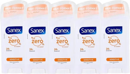 MULTI BUNDEL 5 stuks Sanex SANEX DERMO SENSITIVE - deodorant - stick 65 ml
