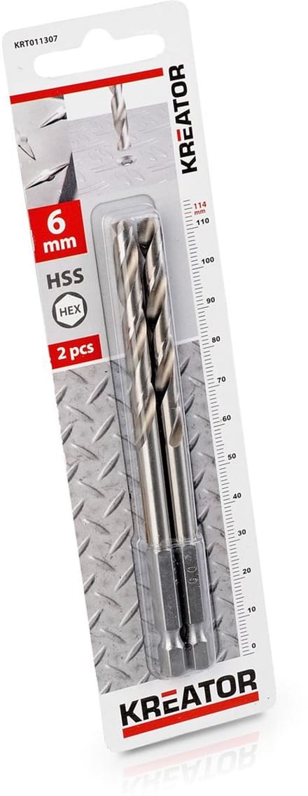 Kreator Metaalboor hex Ø 6x114mm - 2 st.