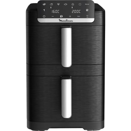 Moulinex Easy Fry Crispy Stack EZ7528F0 – Dual airfryer 10L – EvenFry technologie – Sync modus – 7 programma’s – Compacte heteluchtfriteuse