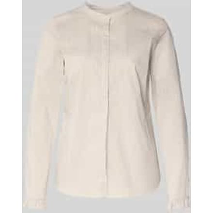 Blouse met maokraag en mouwen met ruches model 'Mattie'