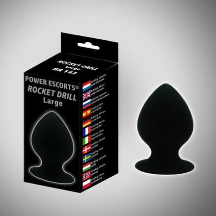 Power escorts Rocket Drill Large - Gote Dikke Anale Plug met grote zuignap - Hoogte 8,5 cm - BR143