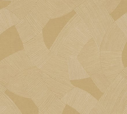 GEOMETRISCH PATROON BEHANG | Subtiel glanzend - Bruin Geel Wit - A.S. Création Cuba II