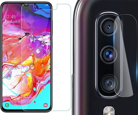 Screenprotector geschikt voor Samsung Galaxy A70 - Camera Screen Protector Glas