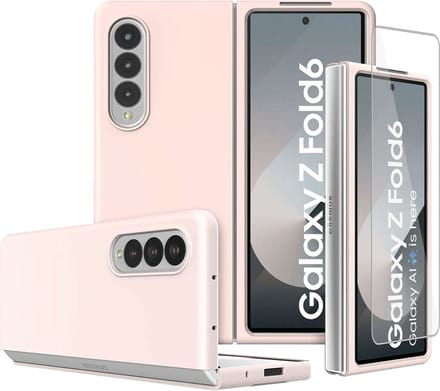 Geschikt voor Samsung Galaxy Z Fold 6 - Hoesje + Screenprotector – Gehard Glas Cover + Shock Proof Case - Liquid Back Case Cover Rose