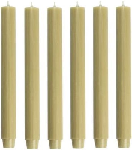 Rustik Lys Extra Lange en dikke Dinerkaarsen | Beige Olive | 30 cm lang / diameter 2.6 cm 6 stuks